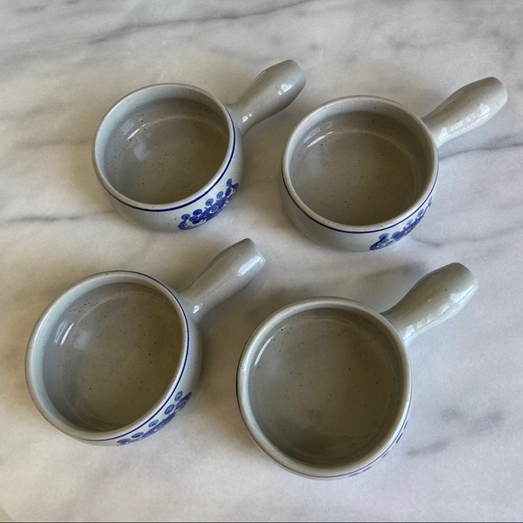VINTAGE • 50s Ceramic Crocks Set of 4 Retro Kitchen European Midcentury Pottery - Picture 3 of 12
